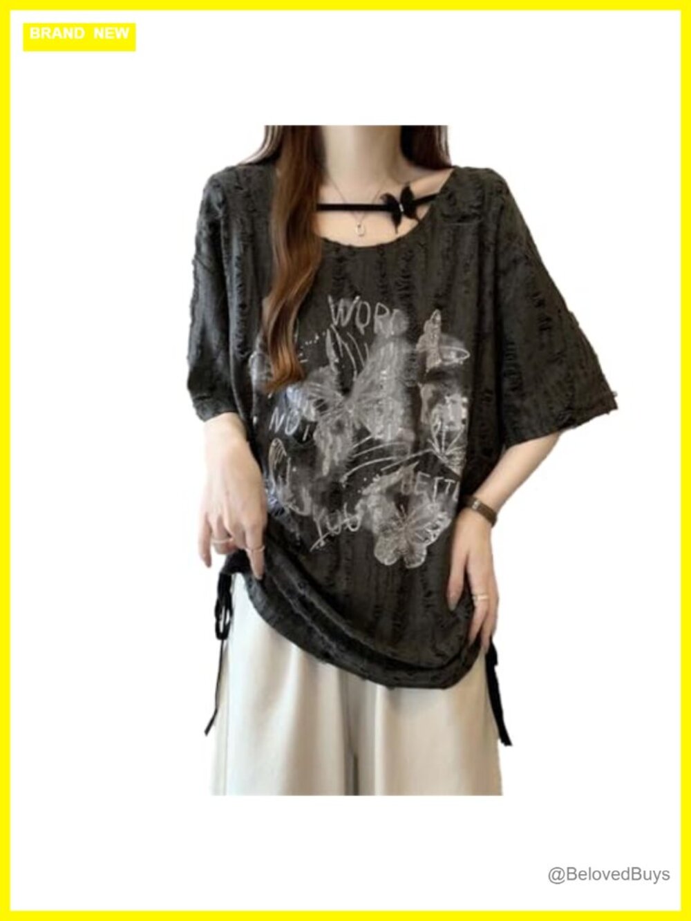 Women's Emo Grunge Graphic Tee Y2K Goth Streetwear Casual Top